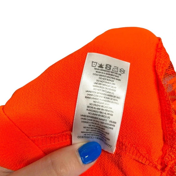 City Chic Neon Orange Open Front Lace Inset Kimono Plus Size 14 - Picture 10 of 10